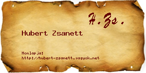 Hubert Zsanett névjegykártya
